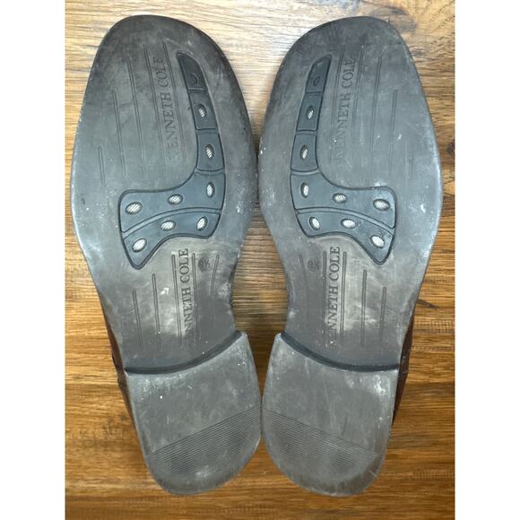 Kenneth Cole dark brown leather dress shoes 9.5 P.O.M71920 square toe oxford - Picture 6 of 12